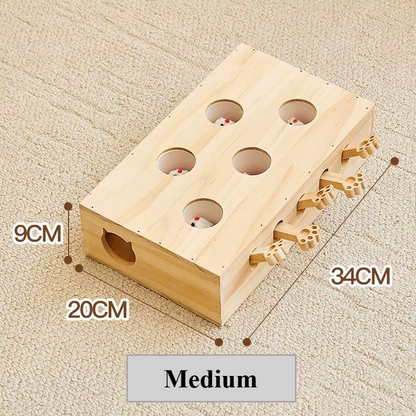 Wood Cat Toy Interactive Whack-A-Mole Catch Mouse Cat