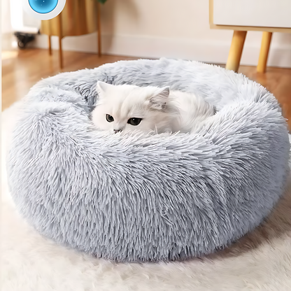 Premium Plush Cat Bed Basket - Cozy Sleeping Nest for Pets