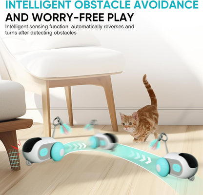 PawRacer - Interactive Cat Toy with Remote Control - 2 Speeds - Automatic Mobile Car