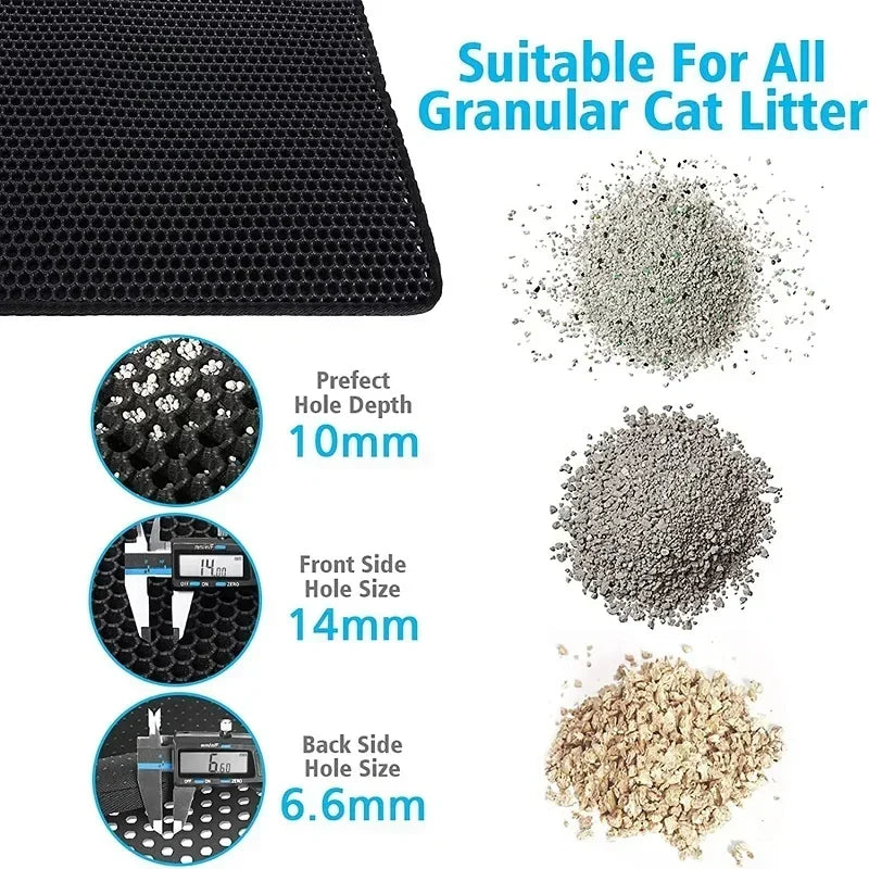 Non-Slip Waterproof Cat Litter Mat - Double Layer Wear-Resistant Filter for Pet Cleanliness